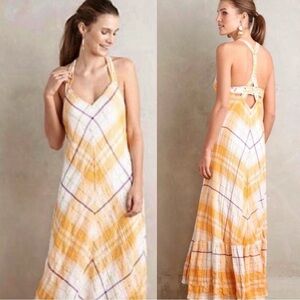 Anthro Holding Horses Mango Plaid Maxi Dress Size XS